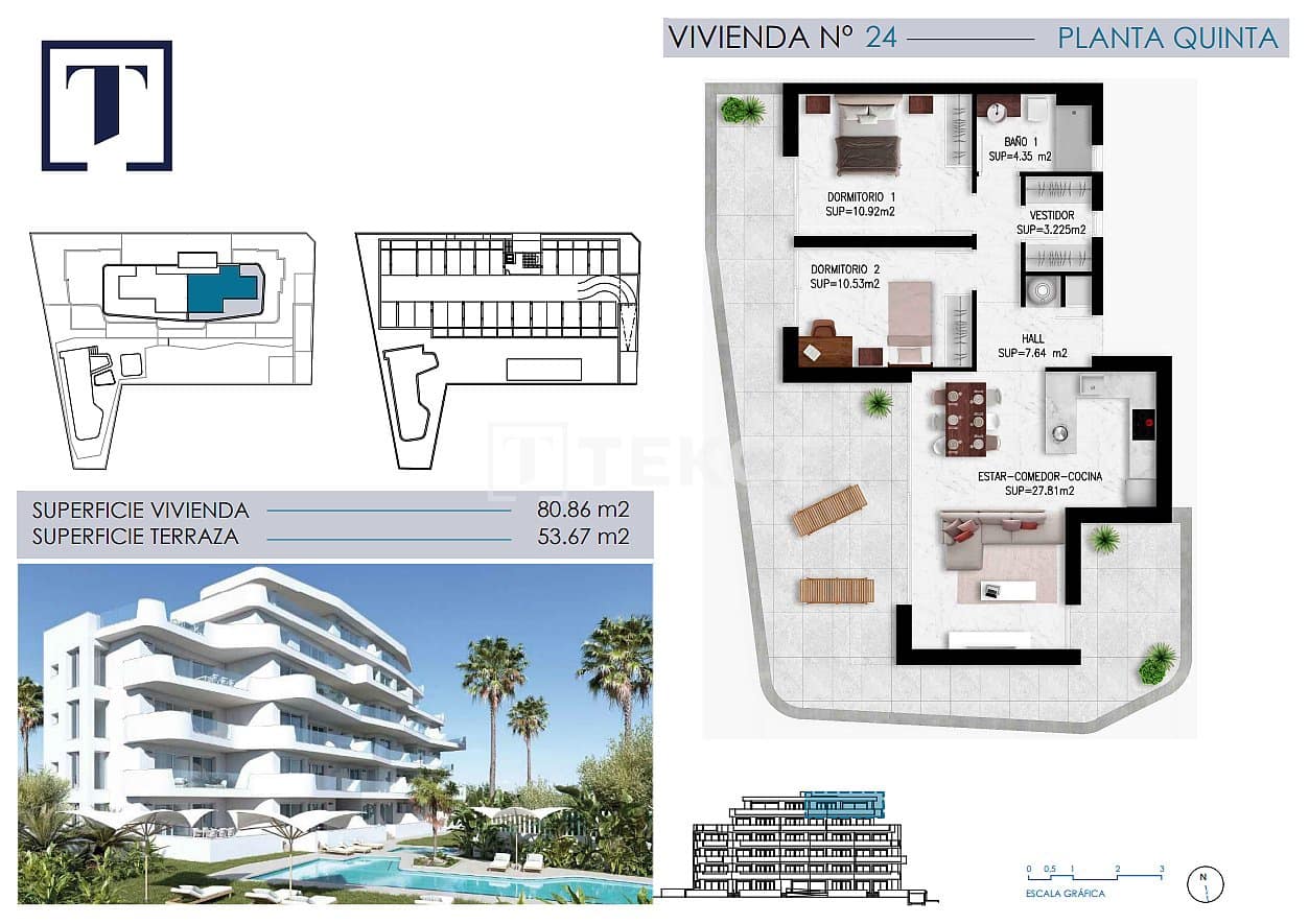 2 sovrum Lägenhet till salu i Pilar de la Horadada med pool - 365 000 € (Ref: 9176129)