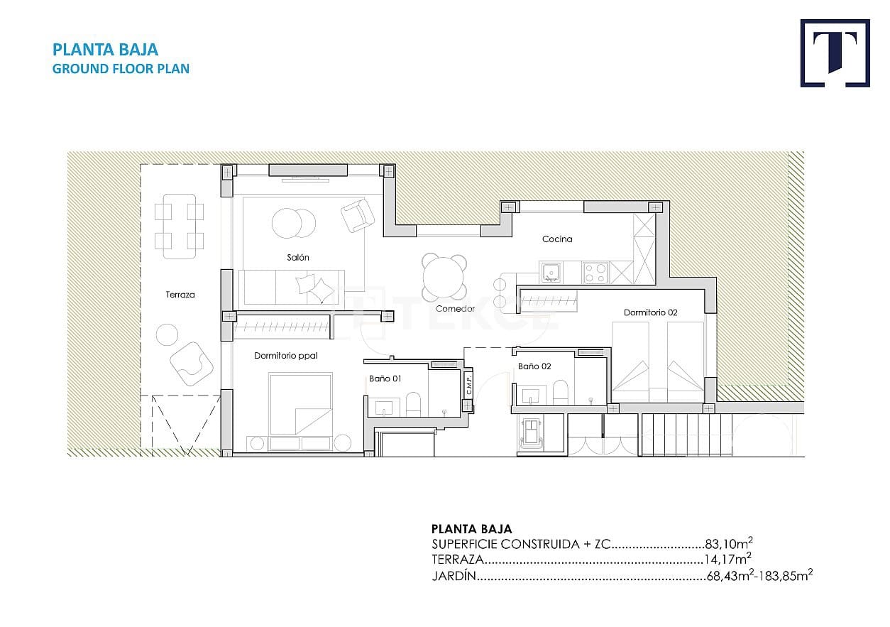 2 sypialnia Mieszkanie na sprzedaż w Torre-Pacheco z basenem - 277 000 € (Ref: 9177152)