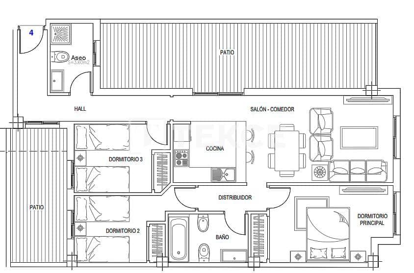 1 sovrum Lägenhet till salu i Malaga stad med pool - 243 000 € (Ref: 9190772)