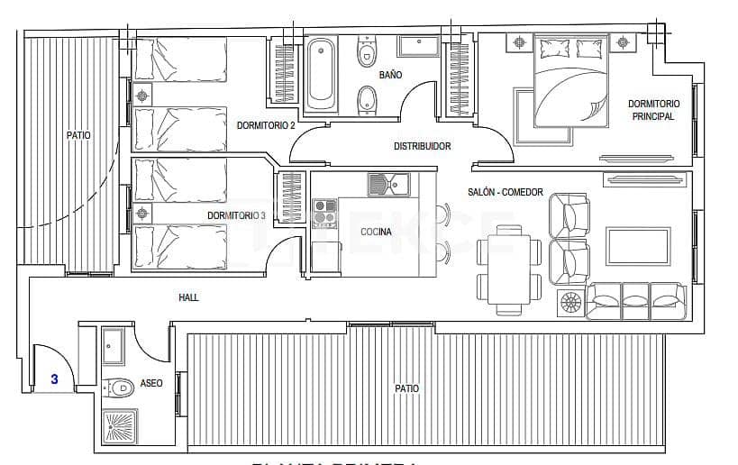 2 slaapkamer Flat te koop in Malaga stad met zwembad - € 343.000 (Ref: 9190775)