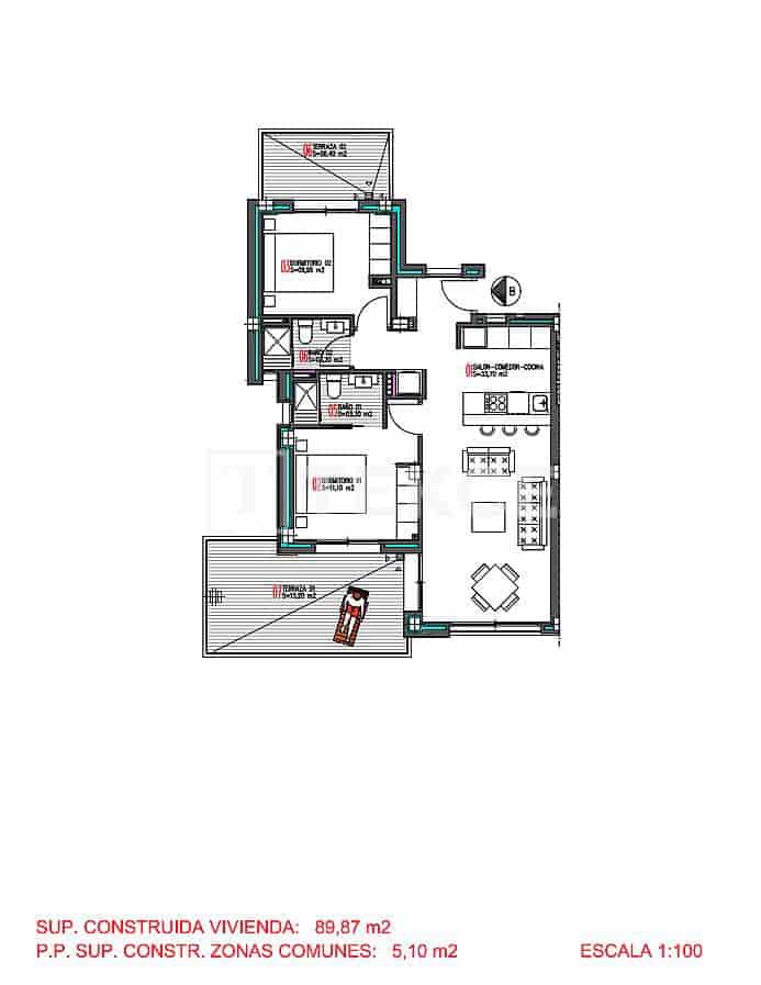 2 Zimmer Wohnung zu verkaufen in Torrevieja mit Pool - 275.000 € (Ref: 9204135)
