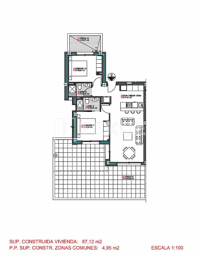 2 Zimmer Wohnung zu verkaufen in Torrevieja mit Pool - 275.000 € (Ref: 9204135)