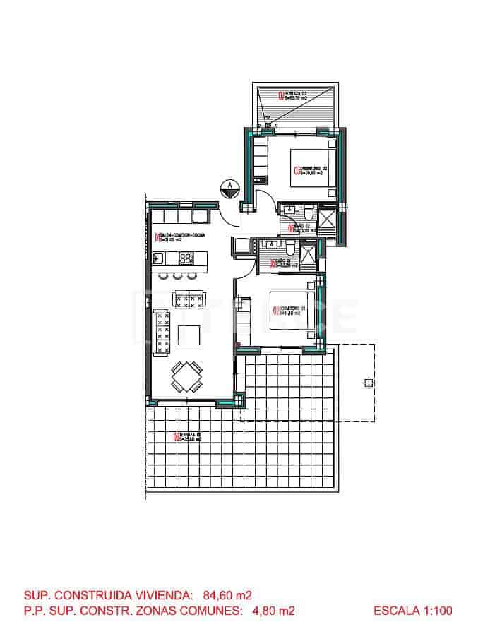 2 slaapkamer Flat te koop in Torrevieja met zwembad - € 399.000 (Ref: 9204137)