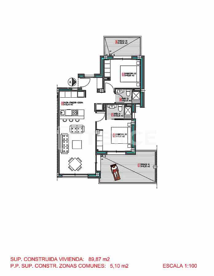 2 slaapkamer Flat te koop in Torrevieja met zwembad - € 399.000 (Ref: 9204137)