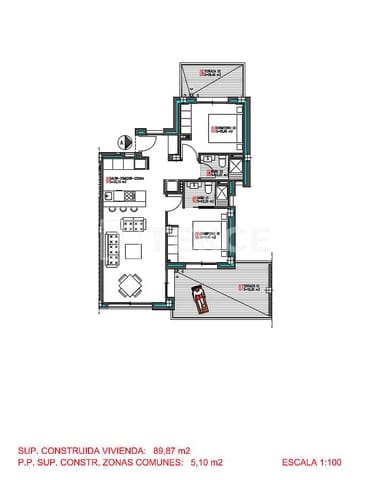2 slaapkamer Flat te koop in Torrevieja met zwembad - € 399.000 (Ref: 9204137)