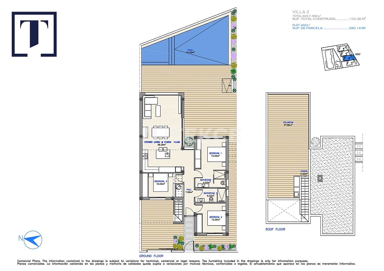 3 sypialnia Willa na sprzedaż w Los Alcazares z basenem - 545 000 € (Ref: 9232071)