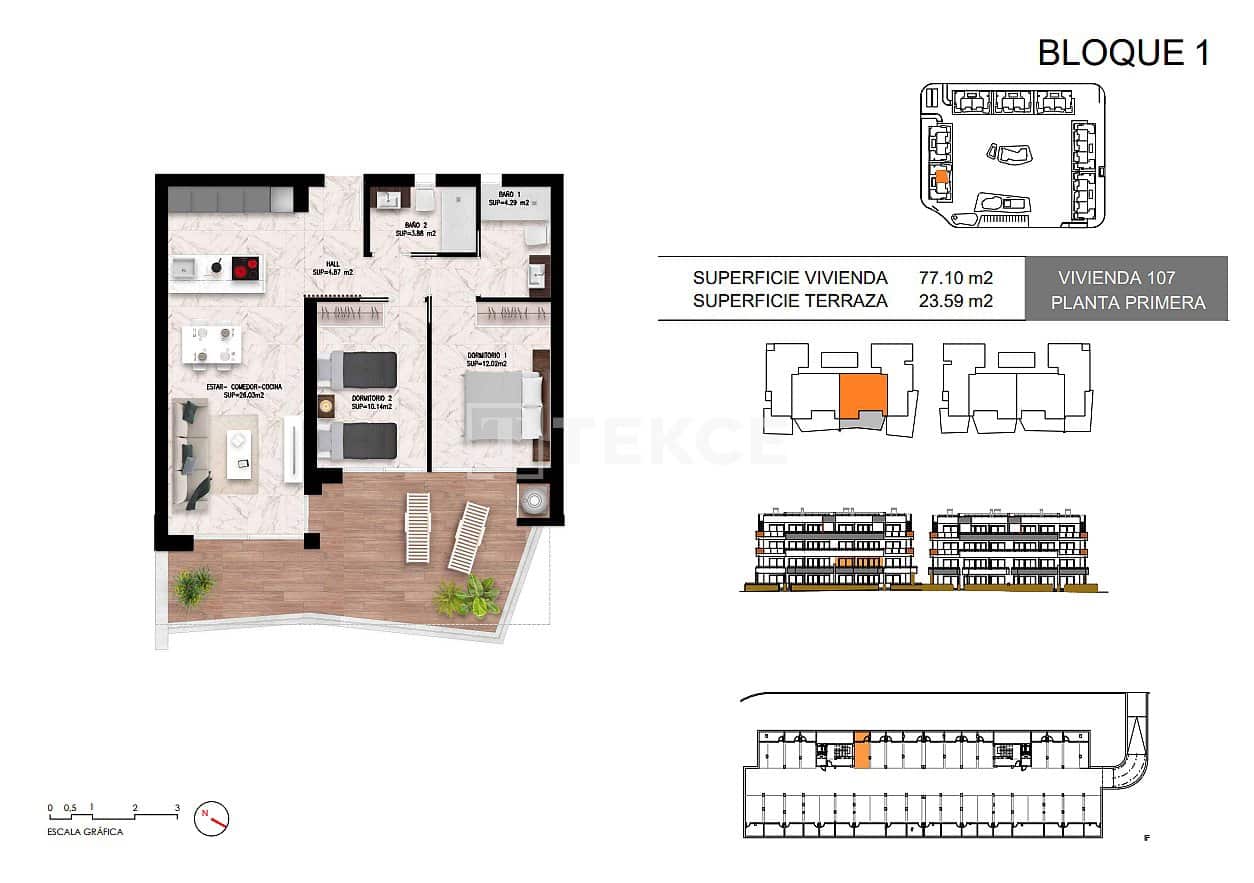 2 sovrum Lägenhet till salu i Torrevieja med pool - 295 000 € (Ref: 9232075)