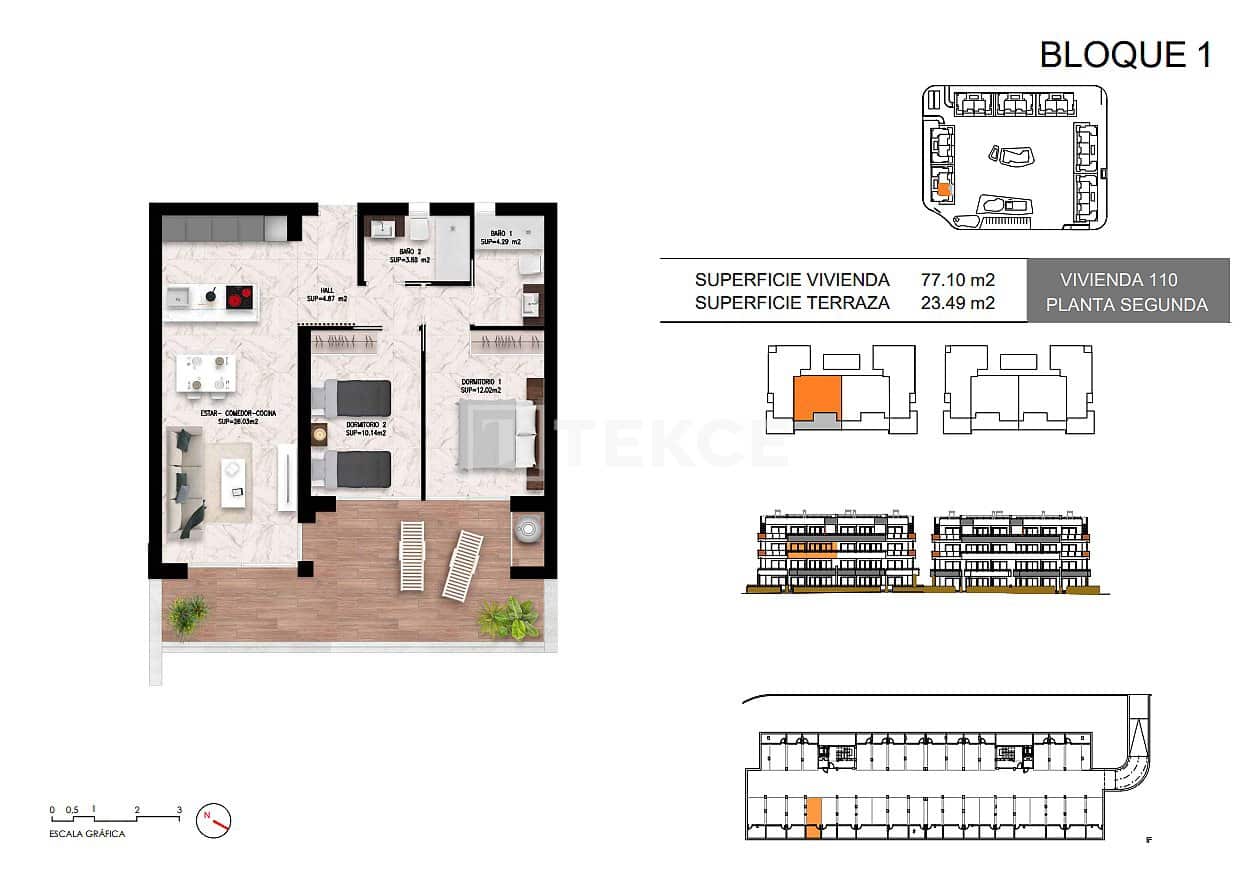 2 sovrum Lägenhet till salu i Torrevieja med pool - 295 000 € (Ref: 9232075)