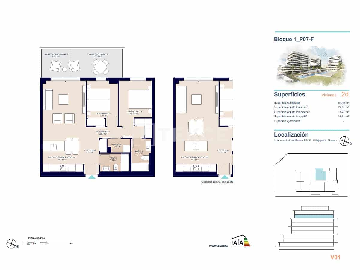 4 soveværelse Lejlighed til salg i La Villajoyosa / Vila Joiosa med swimmingpool - € 660.000 (Ref: 9239490)