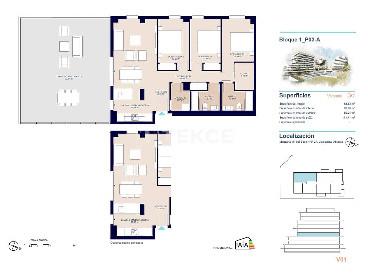 4 soveværelse Lejlighed til salg i La Villajoyosa / Vila Joiosa med swimmingpool - € 660.000 (Ref: 9239490)