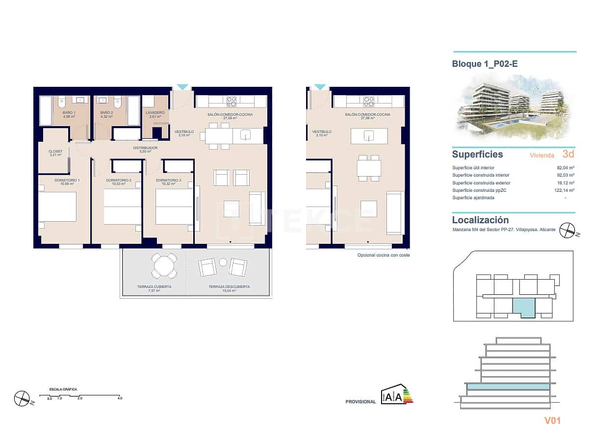 4 soveværelse Lejlighed til salg i La Villajoyosa / Vila Joiosa med swimmingpool - € 660.000 (Ref: 9239490)