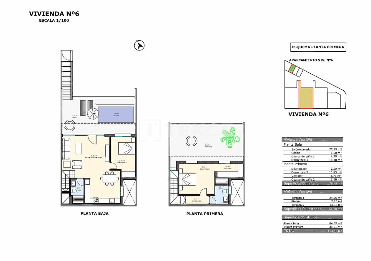 3 Zimmer Wohnung zu verkaufen in Pilar de la Horadada mit Pool - 300.000 € (Ref: 9310269)