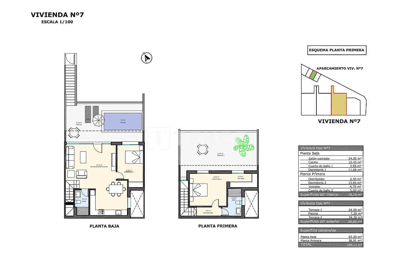 2 sovrum Lägenhet till salu i Pilar de la Horadada med pool - 327 000 € (Ref: 9310270)