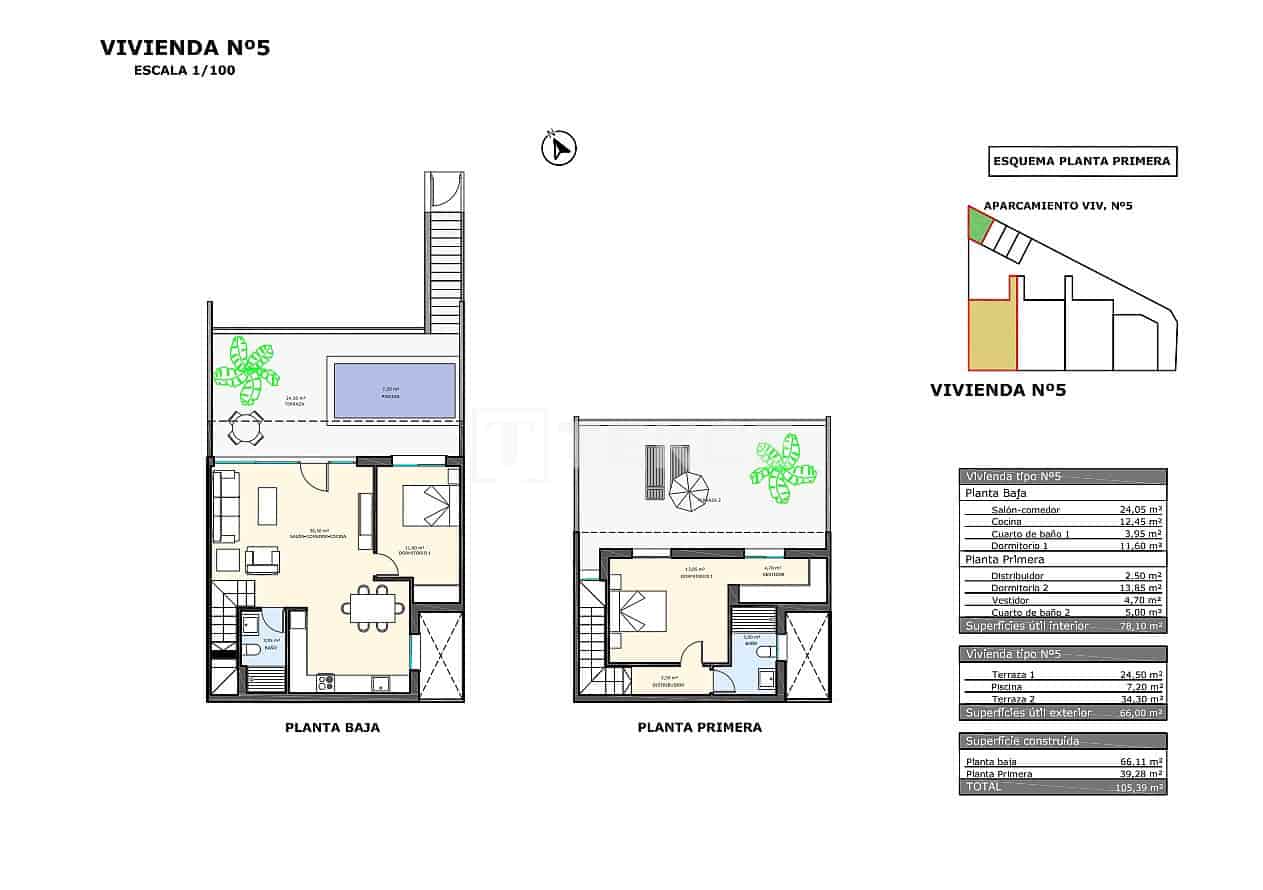 2 sovrum Lägenhet till salu i Pilar de la Horadada med pool - 327 000 € (Ref: 9310270)