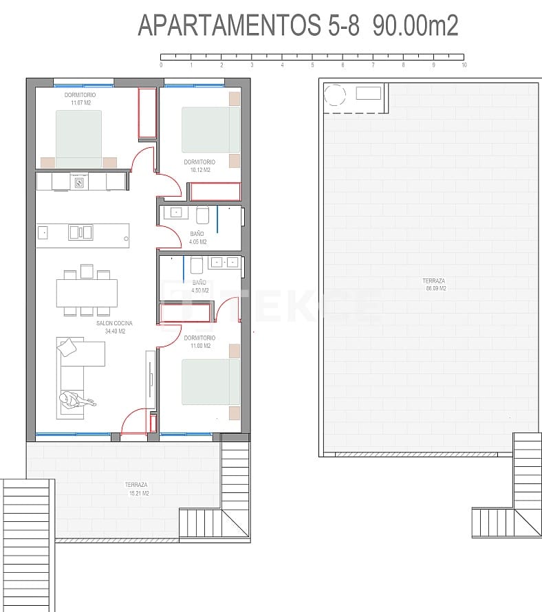 3 slaapkamer Flat te koop in Pilar de la Horadada met zwembad - € 340.000 (Ref: 9312178)