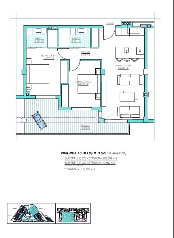 2 sypialnia Mieszkanie na sprzedaż w Torre-Pacheco z basenem - 389 000 € (Ref: 9329965)