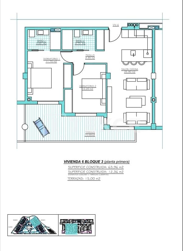 2 sypialnia Mieszkanie na sprzedaż w Torre-Pacheco z basenem - 389 000 € (Ref: 9329965)