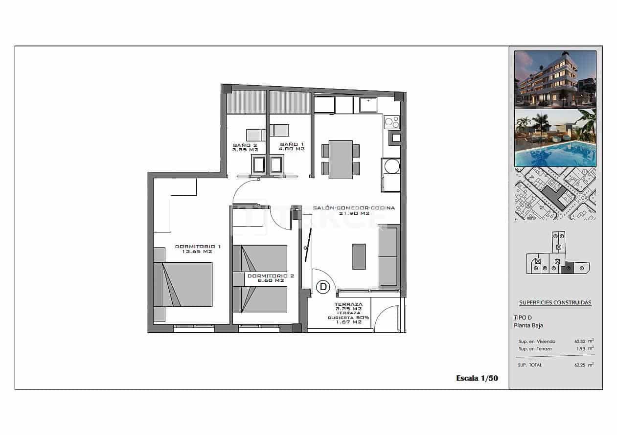 1 bedroom Flat for sale in Santa Pola with pool - € 190,000 (Ref: 9371441)