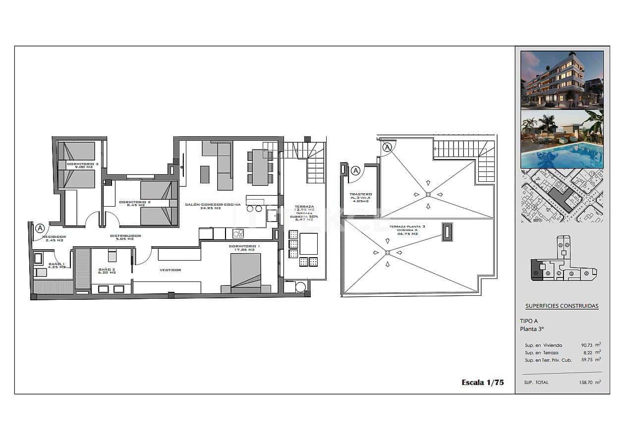 Piso de 3 habitaciones en Santa Pola en venta con piscina - 265.000 € (Ref: 9371444)