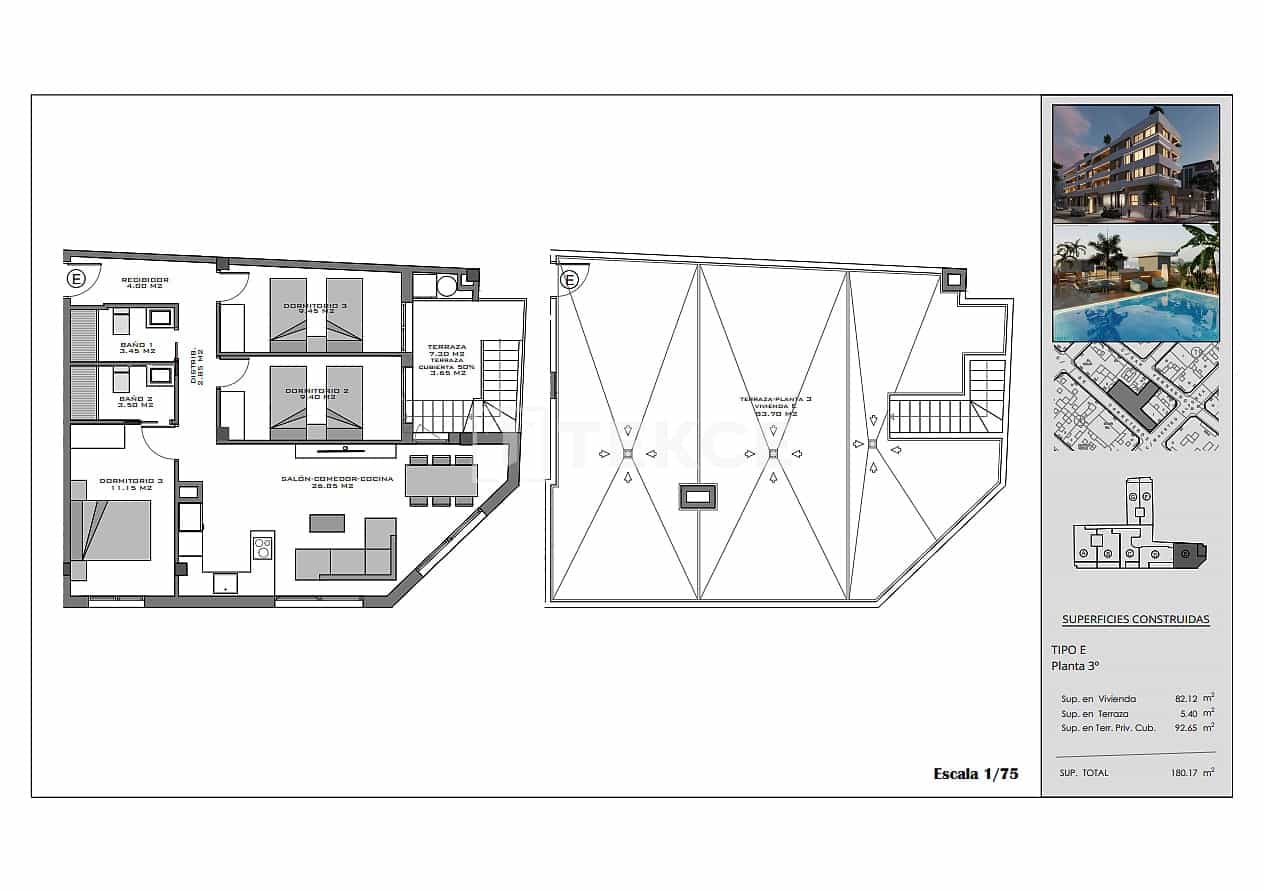 Piso de 3 habitaciones en Santa Pola en venta con piscina - 265.000 € (Ref: 9371444)