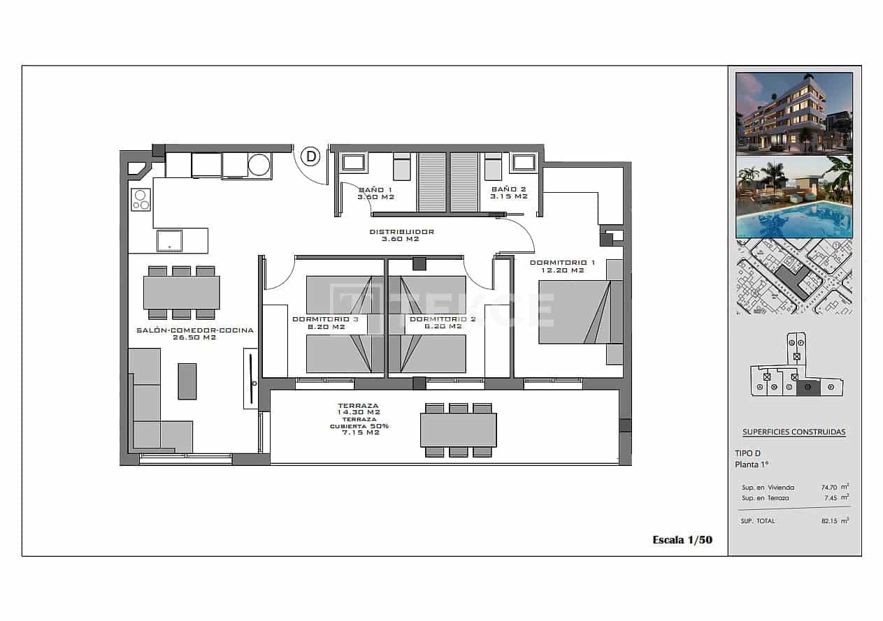 2 bedroom Flat for sale in Santa Pola with pool - € 320,000 (Ref: 9371446)