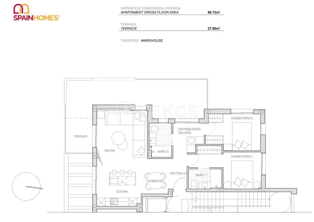 2 bedroom Flat for sale in Torre-Pacheco with pool - € 339,000 (Ref: 9388570)