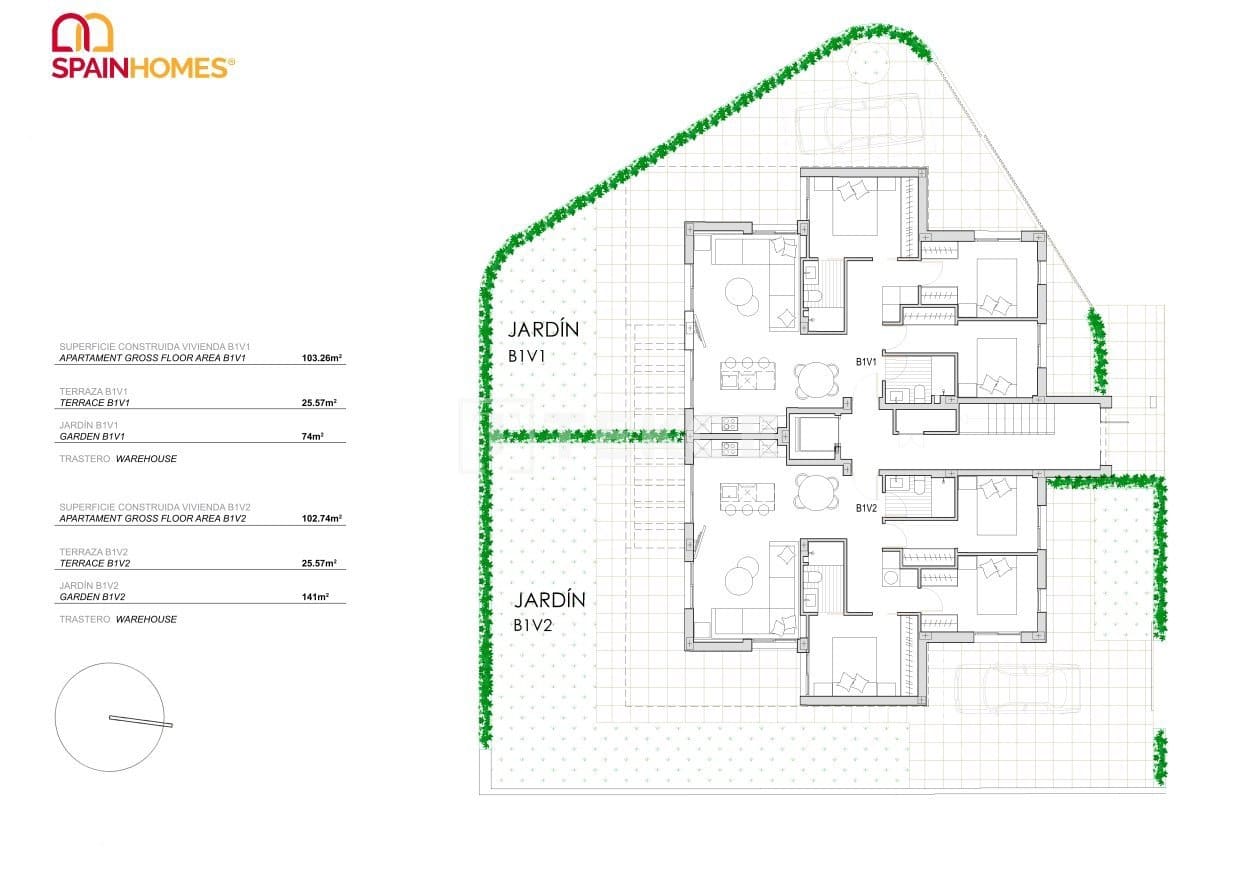 2 bedroom Flat for sale in Torre-Pacheco with pool - € 339,000 (Ref: 9388570)