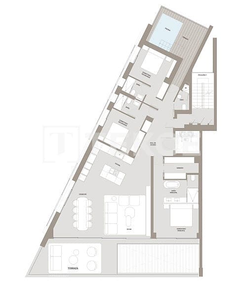 3 camera da letto Appartamento in vendita in Malaga citta con piscina - 4.615.000 € (Rif: 9422029)