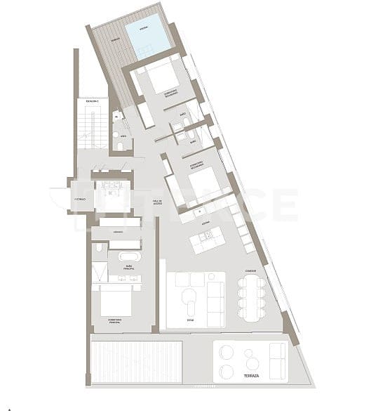 3 camera da letto Appartamento in vendita in Malaga citta con piscina - 4.615.000 € (Rif: 9422029)