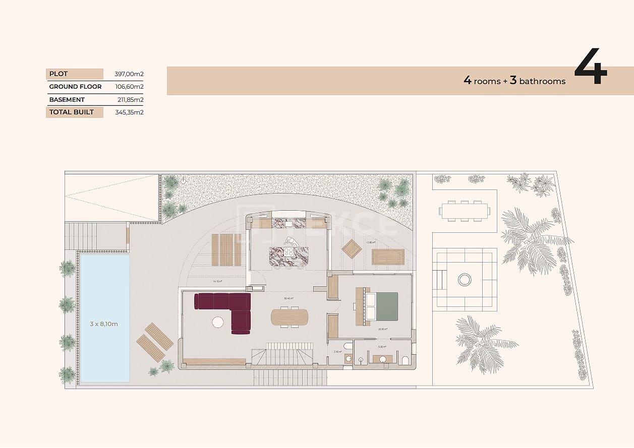 4 makuuhuone Huvila myytävänä paikassa Algorfa mukana uima-altaan - 795 000 € (Ref: 9445485)