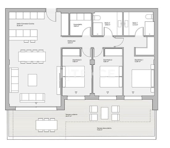 3 soverom Leilighet til salgs i Las Lagunas de Mijas, Mijas med svømmebasseng - € 445 000 (Ref: 9445493)