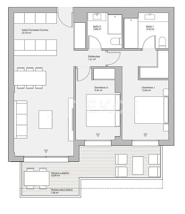 3 sypialnia Mieszkanie na sprzedaż w Las Lagunas de Mijas z basenem - 1 000 000 € (Ref: 9445495)