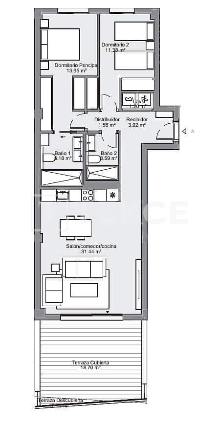 1 sovrum Lägenhet till salu i Las Lagunas de Mijas med pool - 250 000 € (Ref: 9465030)