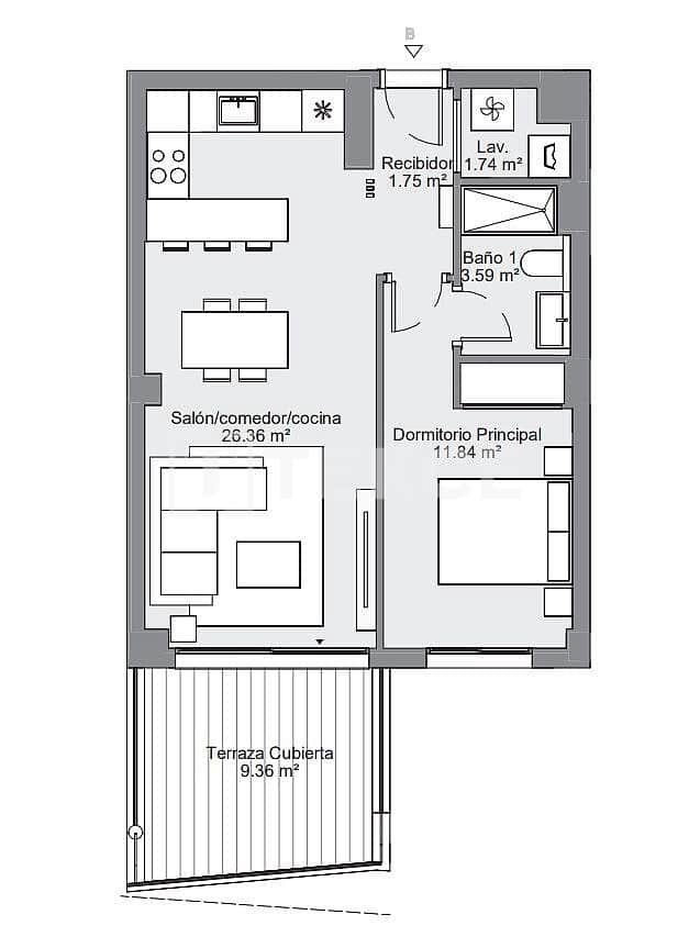 1 sovrum Lägenhet till salu i Las Lagunas de Mijas med pool - 250 000 € (Ref: 9465030)