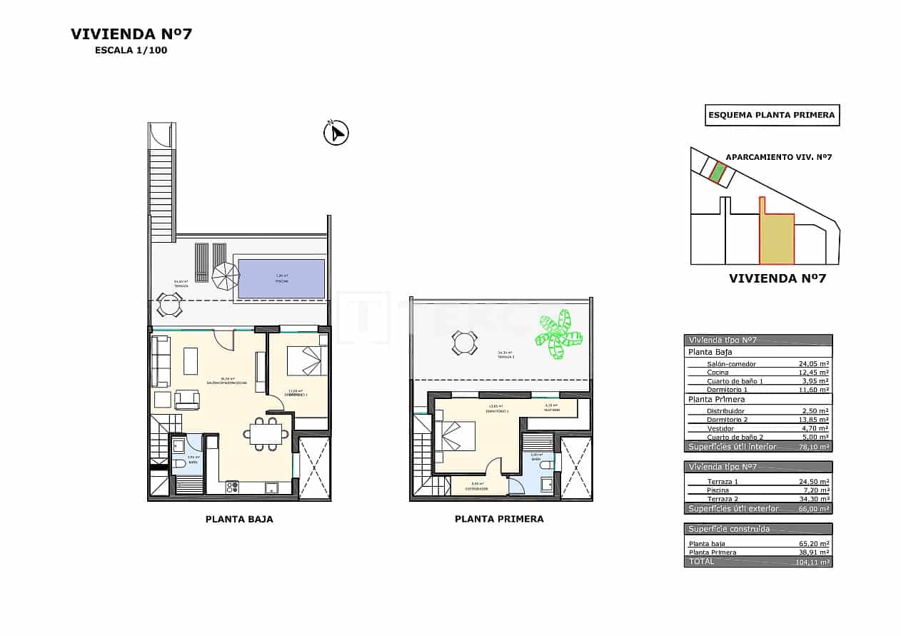 3 makuuhuone Asunto myytävänä paikassa Pilar de la Horadada mukana uima-altaan - 320 000 € (Ref: 9500919)