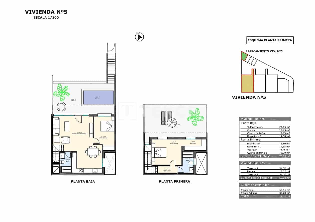 3 makuuhuone Asunto myytävänä paikassa Pilar de la Horadada mukana uima-altaan - 320 000 € (Ref: 9500919)