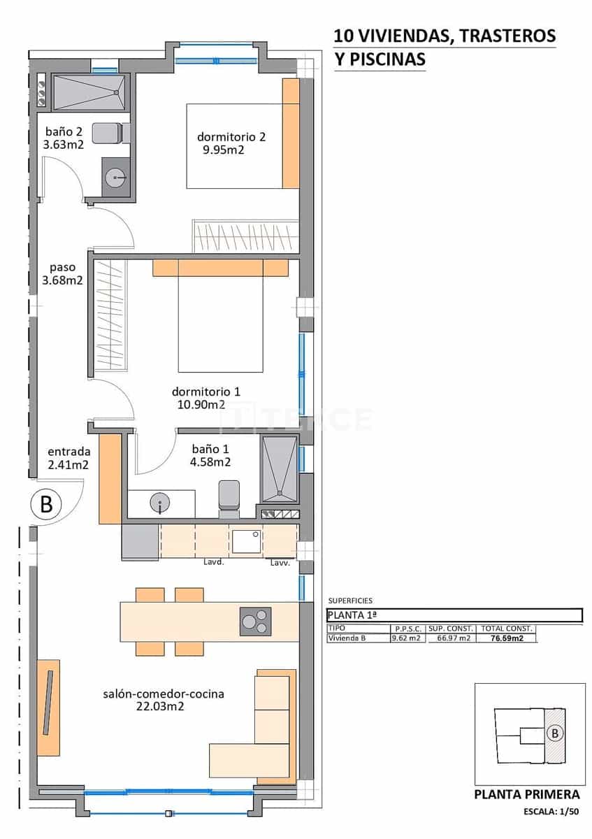 2 chambre Appartement à vendre à San Pedro del Pinatar avec piscine - 209 000 € (Ref: 9511917)