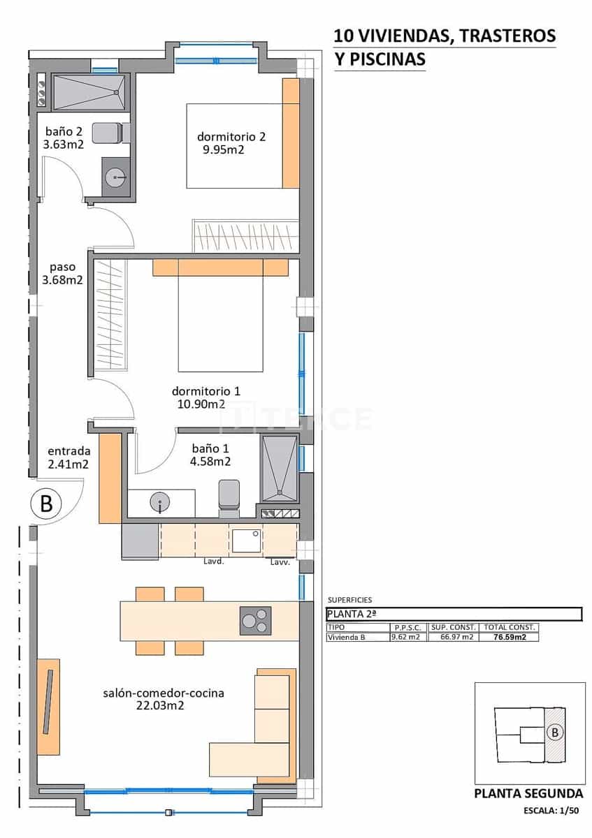 Piso de 3 habitaciones en San Pedro del Pinatar en venta con piscina - 900.000 € (Ref: 9511918)