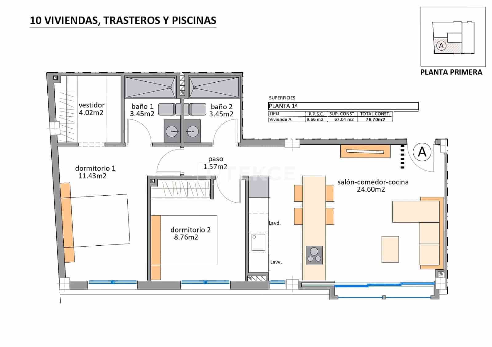 Piso de 3 habitaciones en San Pedro del Pinatar en venta con piscina - 900.000 € (Ref: 9511918)