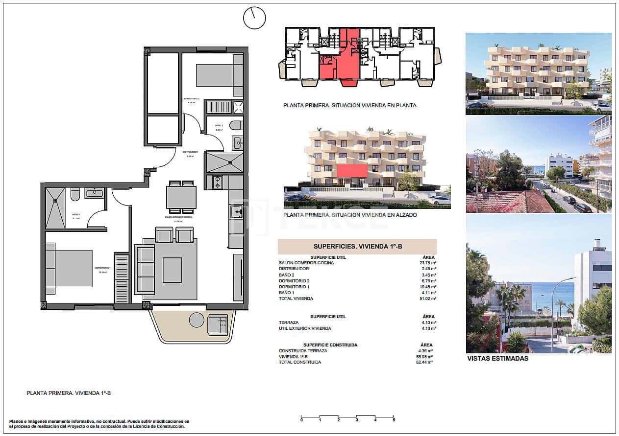 2 Zimmer Wohnung zu verkaufen in El Campello mit Pool - 355.000 € (Ref: 9535312)