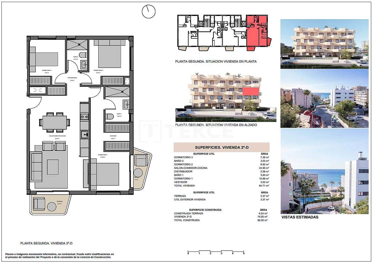 Piso de 2 habitaciones en El Campello en venta con piscina - 460.000 € (Ref: 9535314)