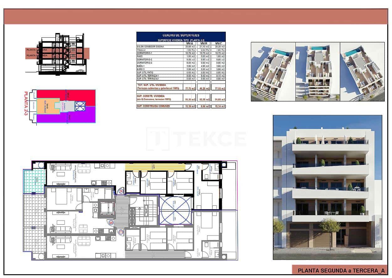 3 soverom Leilighet til salgs i Torrevieja med svømmebasseng - € 279 000 (Ref: 9535319)