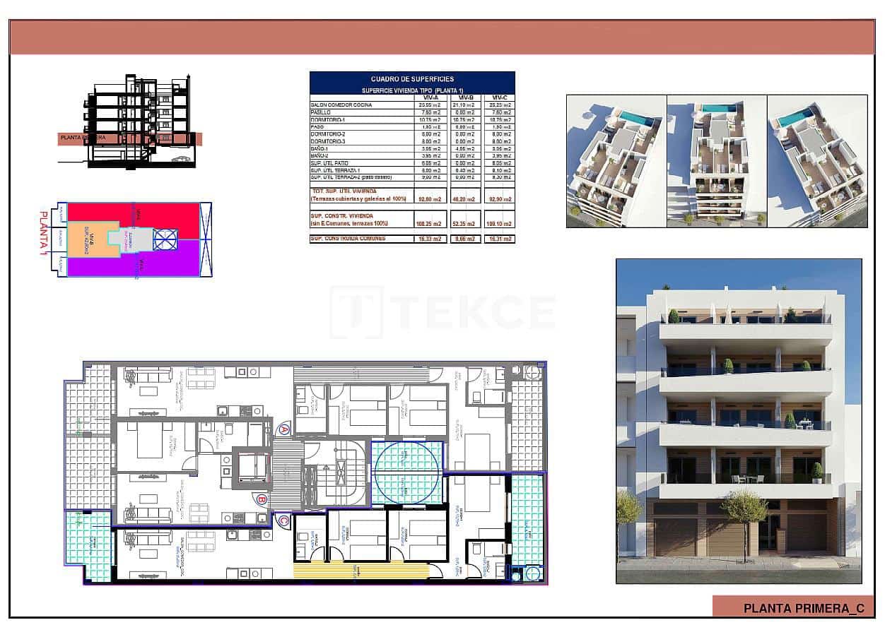 3 soverom Leilighet til salgs i Torrevieja med svømmebasseng - € 279 000 (Ref: 9535319)