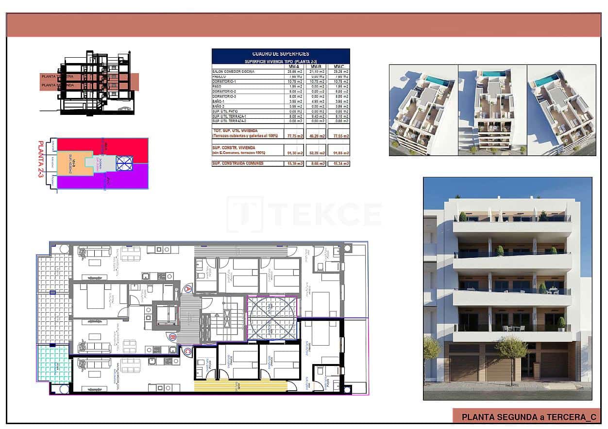 3 soverom Leilighet til salgs i Torrevieja med svømmebasseng - € 279 000 (Ref: 9535319)
