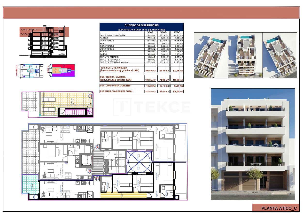3 soverom Leilighet til salgs i Torrevieja med svømmebasseng - € 279 000 (Ref: 9535319)