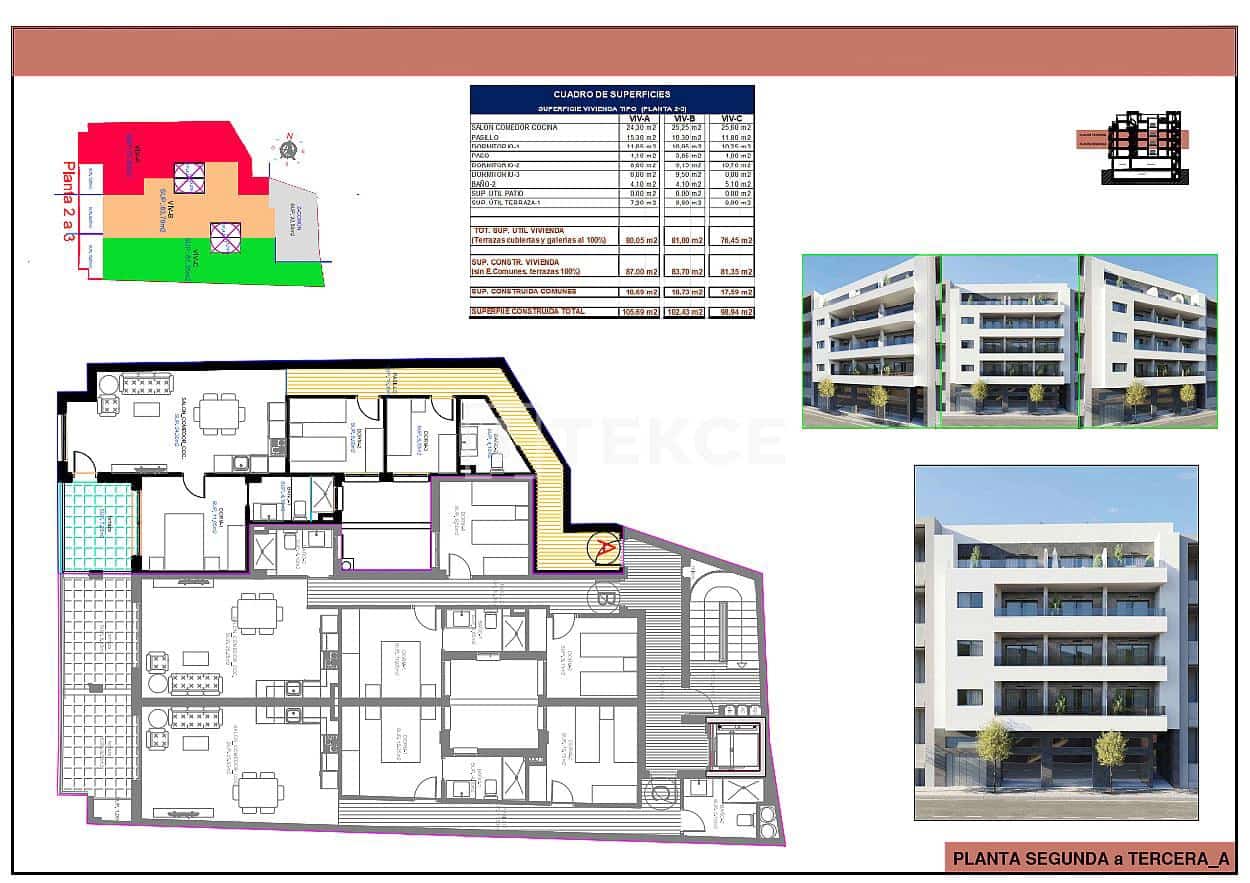 3 Zimmer Wohnung zu verkaufen in Torrevieja mit Pool - 329.000 € (Ref: 9535327)