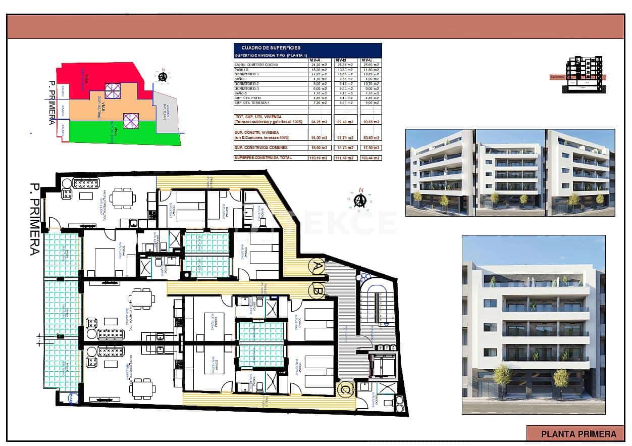 3 Zimmer Wohnung zu verkaufen in Torrevieja mit Pool - 329.000 € (Ref: 9535327)