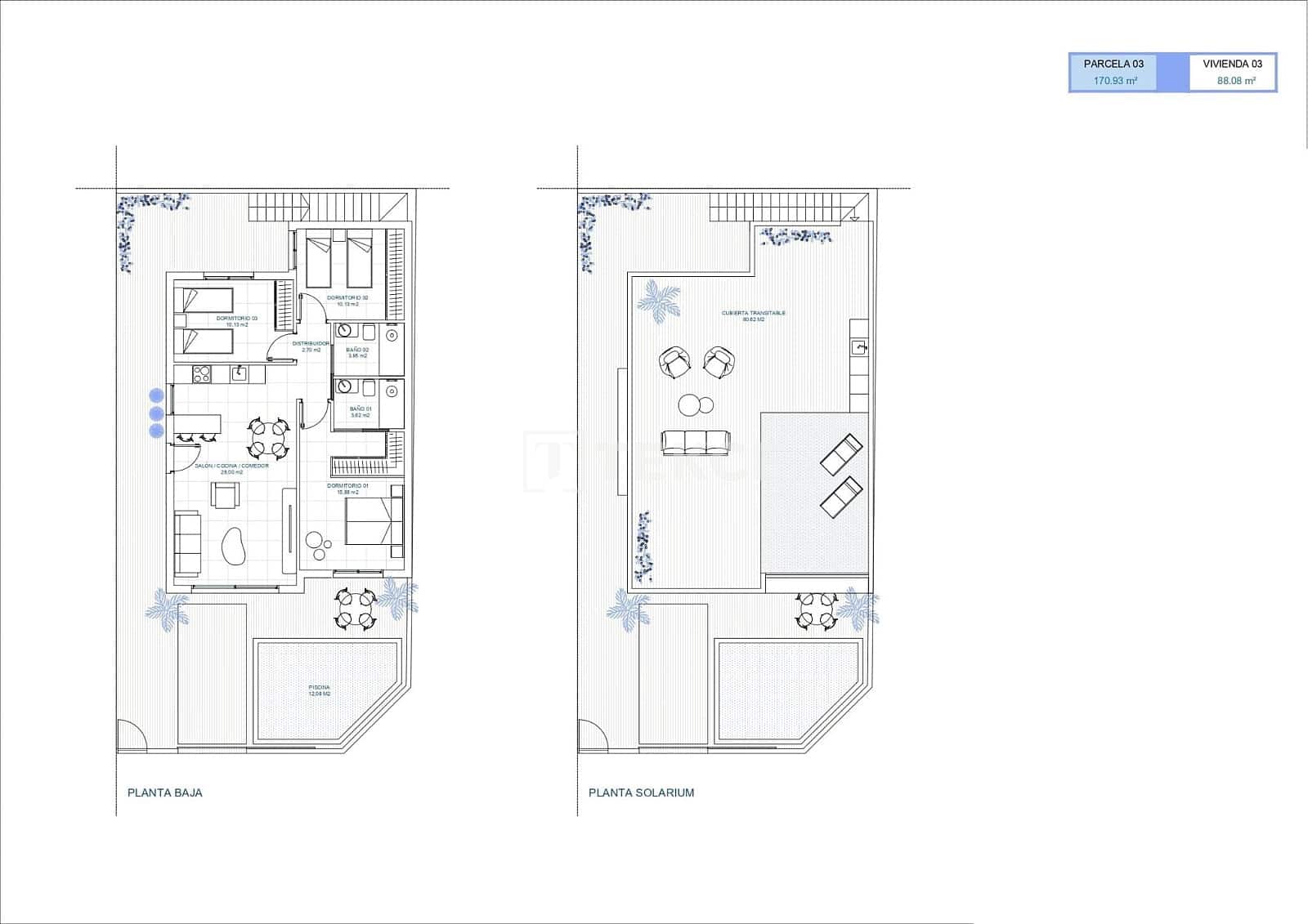 3 bedroom Villa for sale in Torre-Pacheco with pool - € 260,000 (Ref: 9590406)