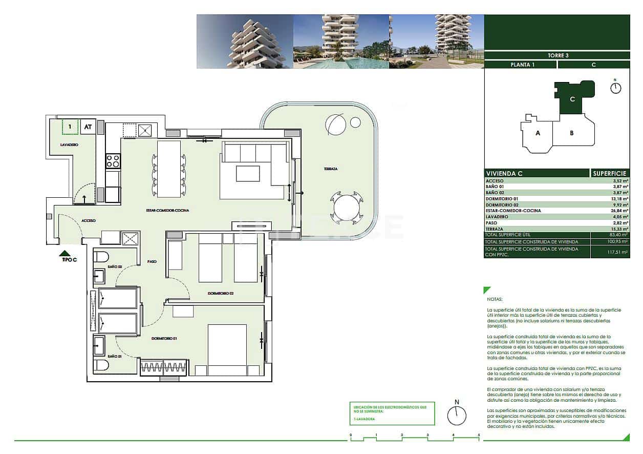 3 slaapkamer Flat te koop in Calpe / Calp met zwembad - € 440.000 (Ref: 9610563)