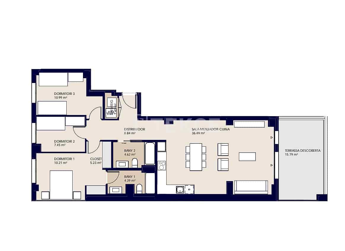 2 makuuhuone Asunto myytävänä paikassa Terrassa mukana uima-altaan - 354 000 € (Ref: 9626972)